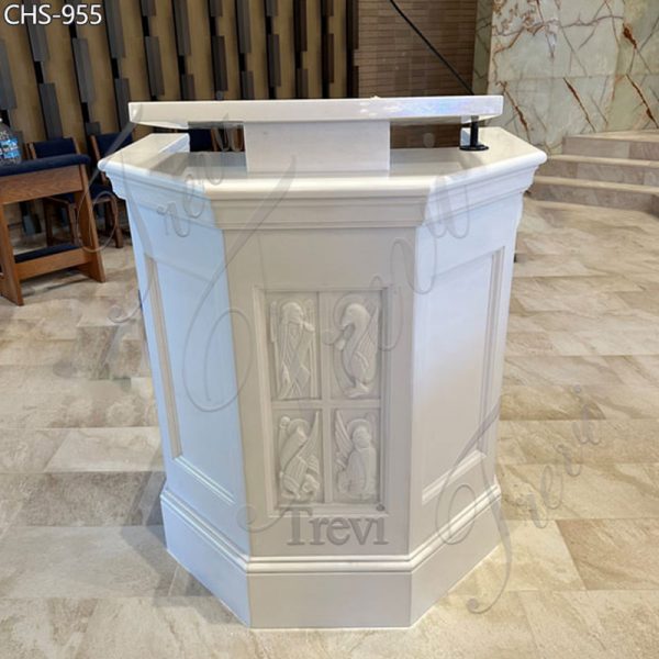 White Religious Marble Church Pulpit Design for Sale CHS-955