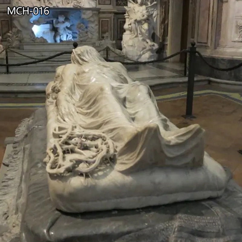 White Marble Veiled Jesus Christ Statue Replica for Sale (3)