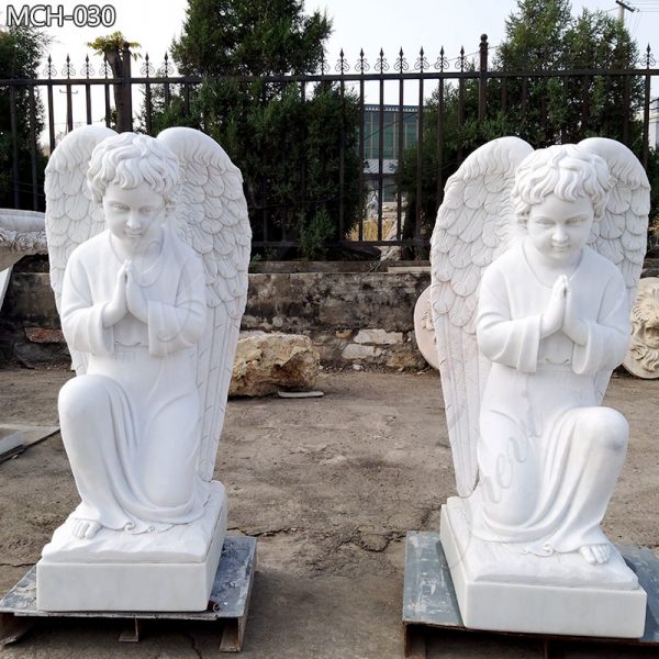 White Marble Religious Angel Statue for Church Decor for Sale