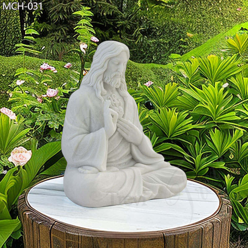 Religious-Church-Jesus-Meditating-Marble-Statue-for-Sale-1
